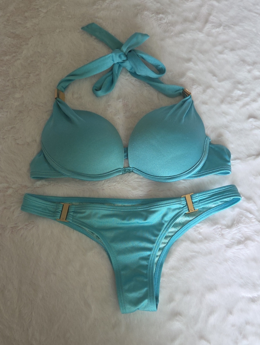 Victoria's Secret Aqua Halter Bikini Set